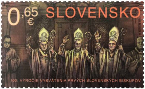 Pošta vydáva známku k 100. výročiu vysvätenia prvých slovenských biskupov