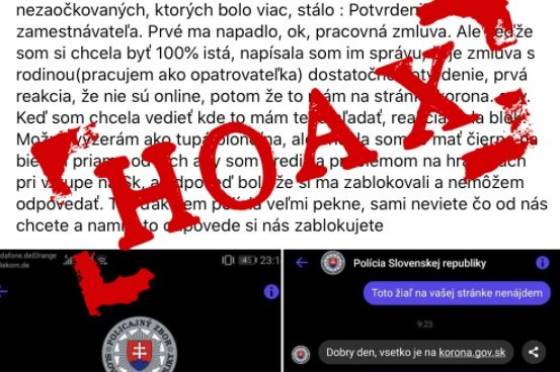 Na sociálnej sieti sa šíri hoax, že polícia zablokovala ženu pýtajúcu sa na aktuálne cestovateľské opatrenia