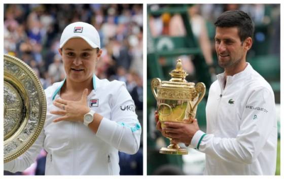 Šampióni z Wimbledonu Ashleigh Bartyová a Novak Djokovič naďalej suverénne vládnu svetovému tenisu