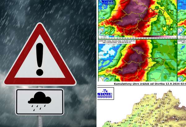 Štyri okresy Slovenska majú červenú výstrahu. Meteorológovia priblížili, kde najviac prší a hrozia povodne 