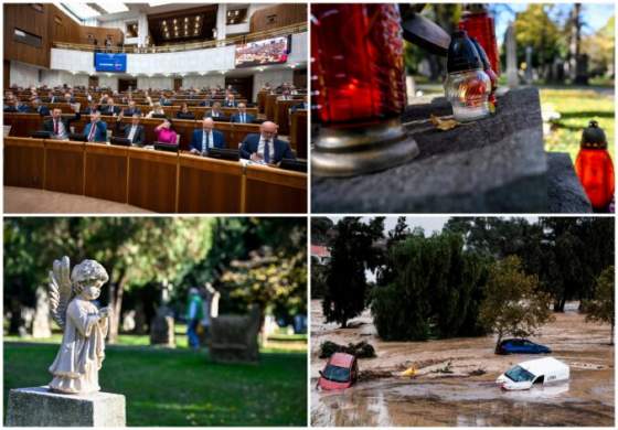 top foto dna 29 oktober 2024 pripravy na sviatok vsetkych svatych rokovanie 22 schodze nrsr aj zaplavy v spanielsku