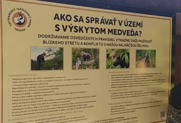 informacne tabule v tatrach radia co robit pri strete s medvedom foto