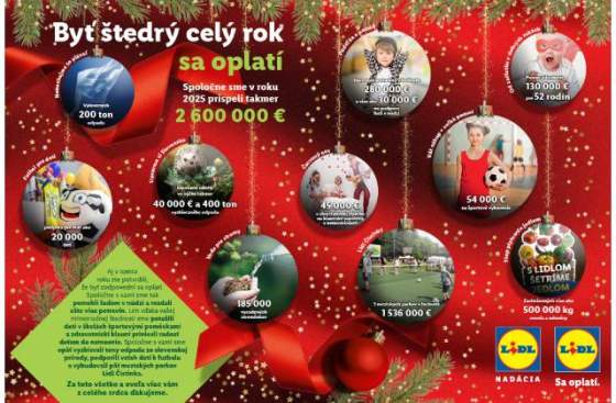 ked sa male gesta zmenia na velku pomoc lidl spolu so svojimi zakaznikmi pomohol projektami za takmer 2 6 miliona eur